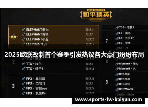 2025欧联改制首个赛季引发热议各大豪门纷纷布局 2025欧联改制首个赛季引发热议各大豪门纷纷布局